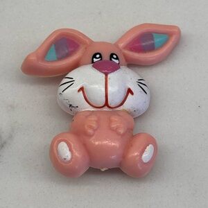 Vintage 80s Russ Rainbow Ears Pink Bunny Rabbit Pin Hong Kong